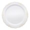 White with Gold Vintage Rim Round Disposable Plastic Dinner Plates - 10" (120 Plates)